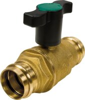 Press-Kugelhahn DN 15 18mm, Flügelgriff DVGW...