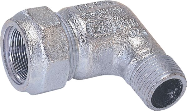 Temperguss-Klemmverbinder Winkel Gas PN 5, Wasser PN 16, Typ WA 1" AG