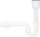 Siphon für Urinal/Ausgussbecken, 50x40mm mit waagrechtem Abgang und Rosette