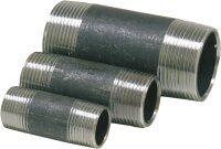 Rohrdoppelnippel, schwarz 3/8" x 80 mm (a/a) DIN 2982