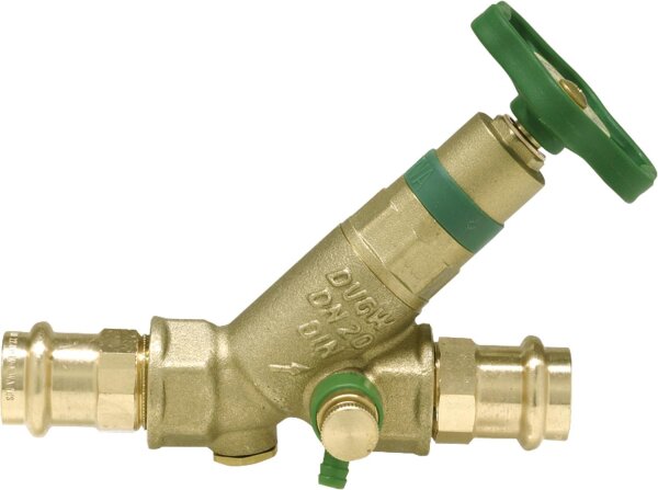 KFR-Ventil mit Prüfschraube mit Entleerung, nichtsteigende Spindel 1638 DN 15, 15 mm Pressanschluss V-Kontur