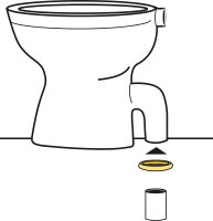 Gummi-WC-Abgangs-Verbinder WC m. innenliegendem Abgang auf HT-Rohr NW100, hell
