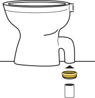 Gummi-WC-Abgangs-Verbinder WC m. innenliegendem Abgang auf Guss-Rohr NW100, hell