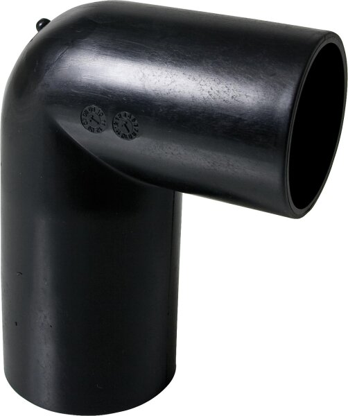 Bogen reduziert 90° PEHD verlängerter Schenkel, D = 56/40 mm, DN = 56/40 mm