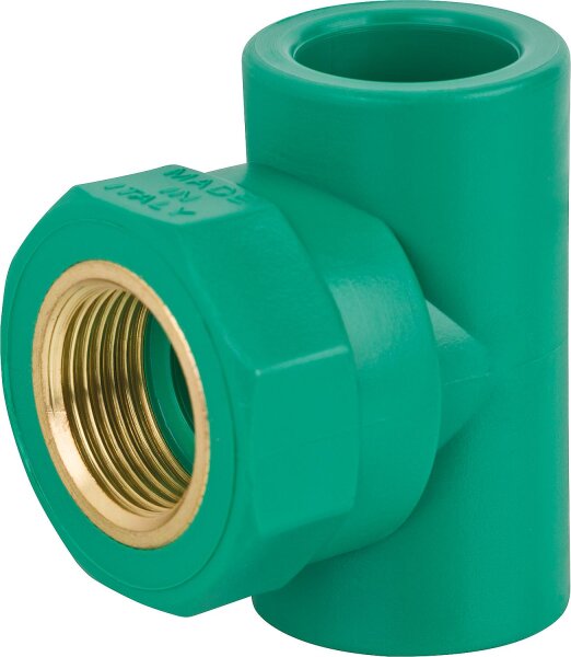 PPR Rohr T-Stück IG PN25 20 mm x 1/2" x 20 mm