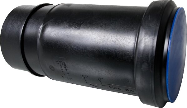 Langmuffe PEHD mit Dichtung und Stopfen, D = 110 mm, DN = 100 mm