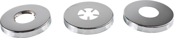 Stedo Design Schubrosette D = 80 mm, H = 15 mm, d = 22 mm MS-Verchromt