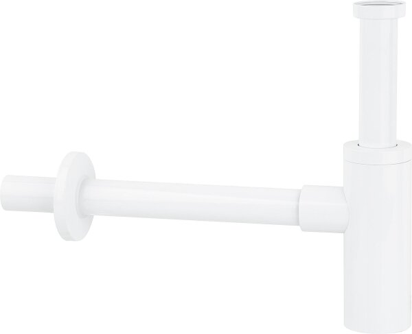Design-Siphon DN32 (11/4") Edelstahl, matt weiß