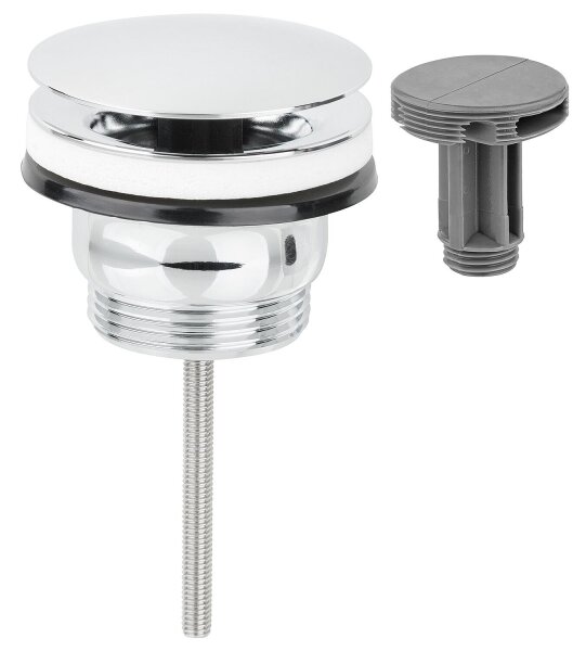 Schaftventil 2 in 1 DN32 (11/4"), Edelstahl verchromt Klicker oder feststehend