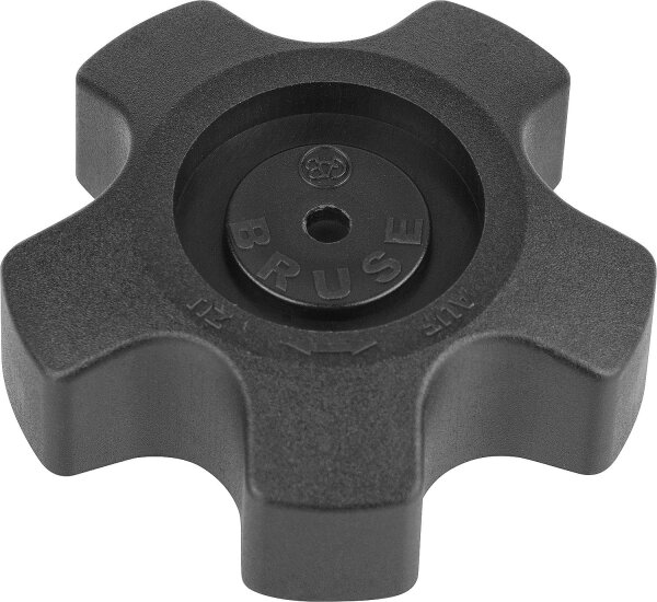 Handrad "ergo", D60 SW 6, schwarz, für Oberteil DN15/20