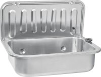 Ausgussbecken aus Edelstahl inkl Ablaufventil, Stopfen...