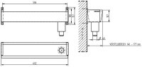 Entleerrinne L=500mm, Edelstahl, mit Siphon DN40, verstellbarer Wandabstand