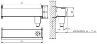 Entleerrinne L=600mm, Edelstahl, mit Siphon DN40, verstellbarer Wandabstand