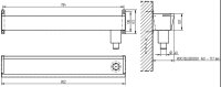 Entleerrinne L=600mm, Edelstahl, mit Siphon DN40, verstellbarer Wandabstand