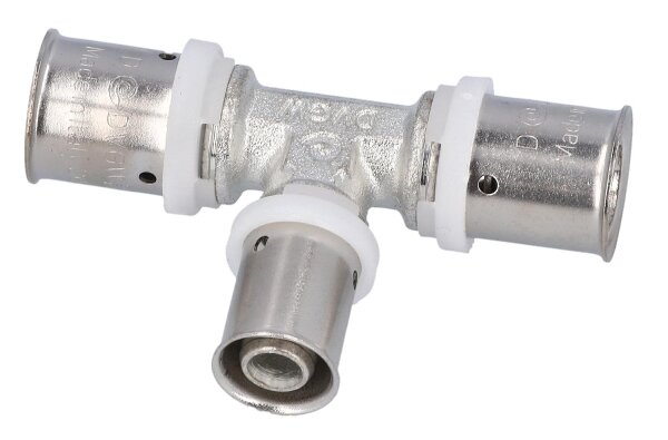 Pressfitting für MSVR T-Stück reduziert, verzinnt, 32x3 - 26x3 - 32x3mm, TH-Kontur