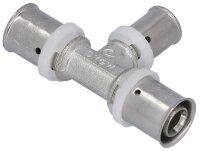 Pressfitting für MSVR T-Stück reduziert, verzinnt, 32x3 - 26x3 - 32x3mm, TH-Kontur