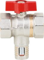 Messing-Kugelhahn mit manuellem Durchflussregulierventil...