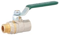 Messingkugelhahn ASTER AG/IG 3/8" DVGW-zertifiziert mit grünem Stahlhebel