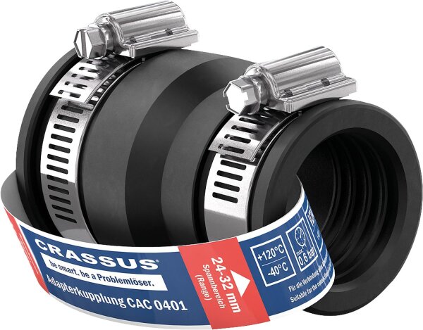 Adapterkupplung CAC 0401 Spannber. 32-40 x 24-32mm EPDM, PN 0,6 bar