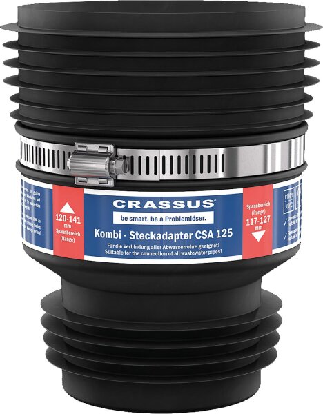 Steckadapter CSA 125 Spannber. 120-141 x 117-127mm TPE, Tmax: +140°C nur für den senkrechten Einbau