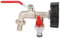 IBC Adapter mit doppel Auslaufkugelhahn 1/2", S 60 x 6