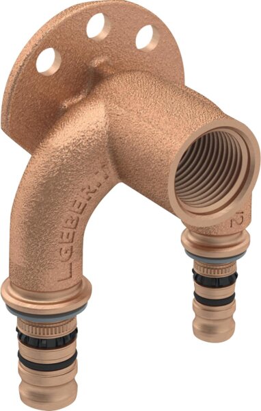 Mepla Doppelanschlusswinkel 90°  20mm-DN15(1/2")-16mm L:52mm