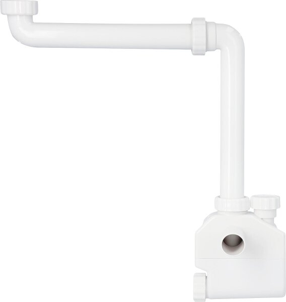 Waschtisch Flach-Raumsparsiphon DN32(1 1/4")xØ32mm mit Reinigungsöffnung,für Möbelunterbau