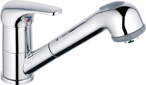 Spültischmischer Top II ND herausziehbare Geschirrbrause Ausladung 186 mm verchromt