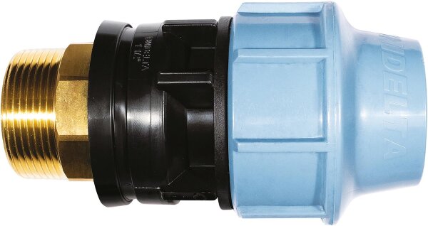 Anschlussverschraubung mit Messing Außengewinde 32mm x 1"