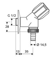 Geräteanschlussventil Schell Comfort 1/2" mit RV