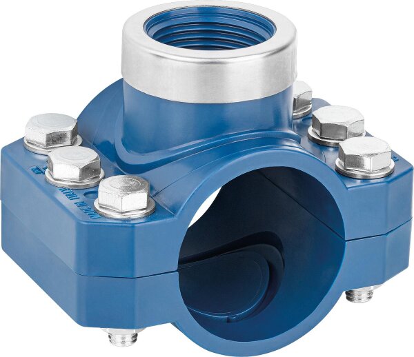 Anbohrschelle PE Ø63mm x DN15(1/2") IG, für Druckrohre aus PE