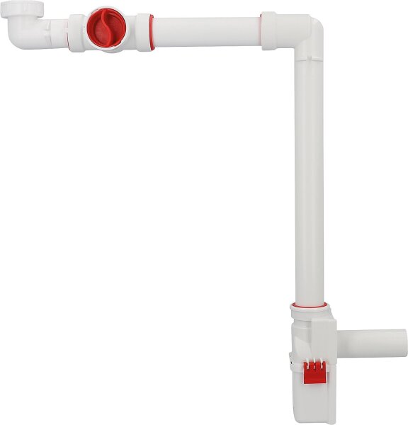 Waschtisch Raumsparsiphon DN32(1 1/4")x32mm mit Haarsieb