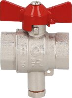 Messing-Kugelhahn mit Fühleranschluss M10x1  IG x IG...