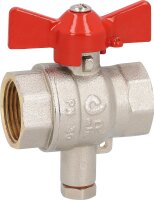 Messing-Kugelhahn mit Fühleranschluss M10x1  IG x IG...