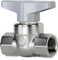 Kugelhahn T4 IG x IG 1/2 matt verchromt mit Flügelgriff