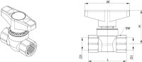 Kugelhahn T4 IG x IG 3/4 matt verchromt mit Flügelgriff
