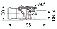Kessel-Rückstauverschluss Staufix 73050 Kunststoff DN50