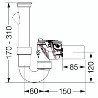 Kessel-Rückstauverschluss Staufix 73052 Siphon DN50...
