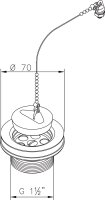 Ablaufventil 1 1/2 x 30 mm mit Stopfen und Kette