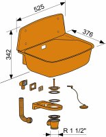 Kunststoff-Ausgussbecken OHABasic ohne Wandhalterung 525...
