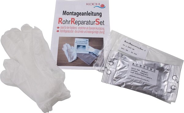 Rohrreparatur-Set - Set 2: Schutzbandage 50x3600mm, Schutz- handschuhe, Montageanleitung