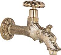 Auslaufventil mit Drehgriff in Bronze mit Rosette,...