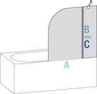 Dichtprofil 8865KUO Abdichtung Tür/Fixteil nur für 8 mm Glas