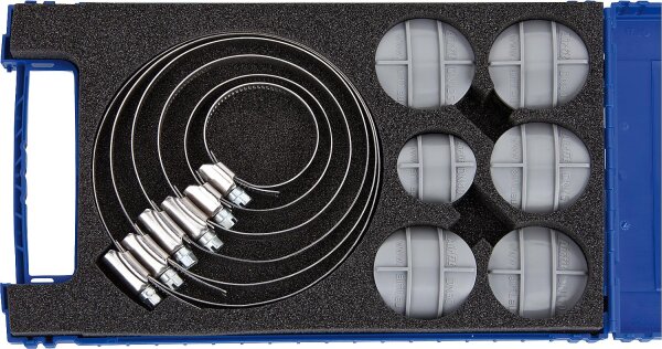 Reparaturkoffer f.Abwasserrohre DN40/50/75/90/110/125 inkl.Edel- stahlrohrschellen, 12mm,W4