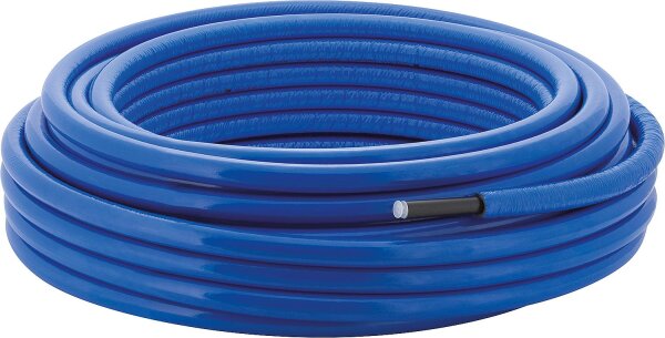 Mepla Systemrohr ML d20 L:50m rund vorgedämmt 6mm blau