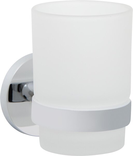 Glashalter Rumba mit Wandhalter Messing verchromt