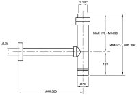 Flaschensiphon 1 1/4" DN 32 x 250mm