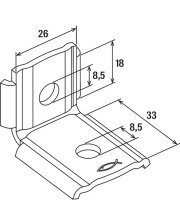 Montagewinkel MW 90° für FLS-System
