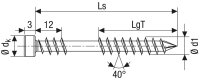 Zylinderkopfschraube SPAX Edel- stahl A4 Fixiergewinde T-Star ø 6,0x100 mm, VPE = 100 Stück