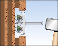 Nagelscheibe NSB Scheibe 27x34mm, Nagel 3x60mm VPE:100 Stück